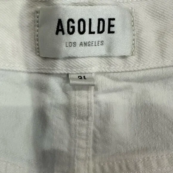 Agolde Parker Long White Denim Jean Shorts Size 31 (12) New! - Picture 13 of 15